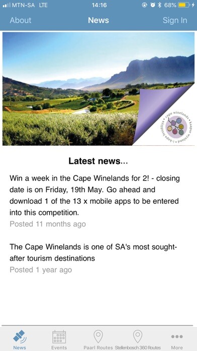 Emulate iPhone app Cape Winelands Tourism using MyAndroid Emulate iPhone app Cape Winelands Tourism using MyAndroid