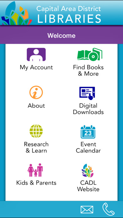Emulate iPhone app Capital Area District Library using MyAndroid