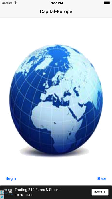 Emulate iPhone app Capitales-Europa using MyAndroid