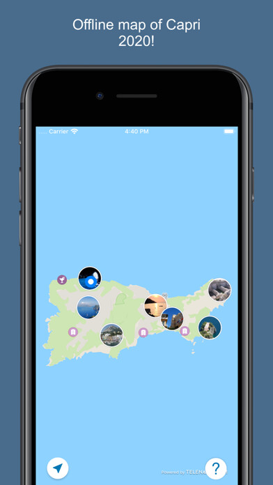 Emulate iPhone app Capri 2020 — offline map using MyAndroid