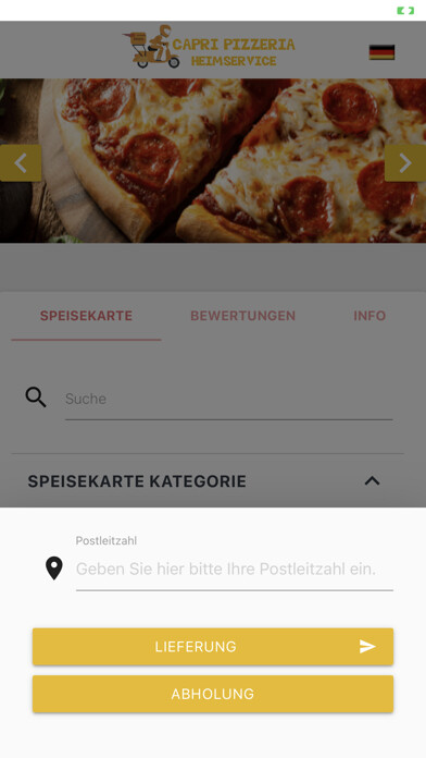 Emulate iPhone app Capri Pizza Rimbach using MyAndroid Emulate iPhone app Capri Pizza Rimbach using MyAndroid