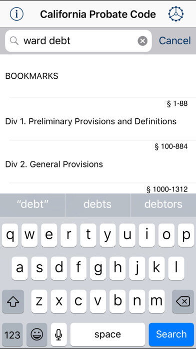 Emulate iPhone app CA Probate Code 2023 using MyAndroid