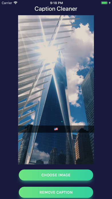 Emulate iPhone app Caption Cleaner using MyAndroid