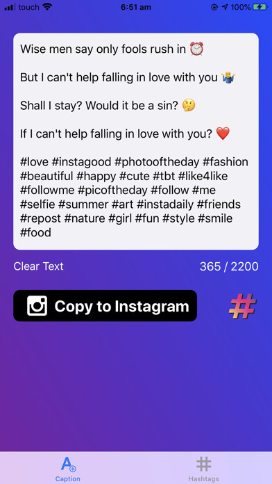 Emulate iPhone app Caption Spacer, IG Like Follow using MyAndroid