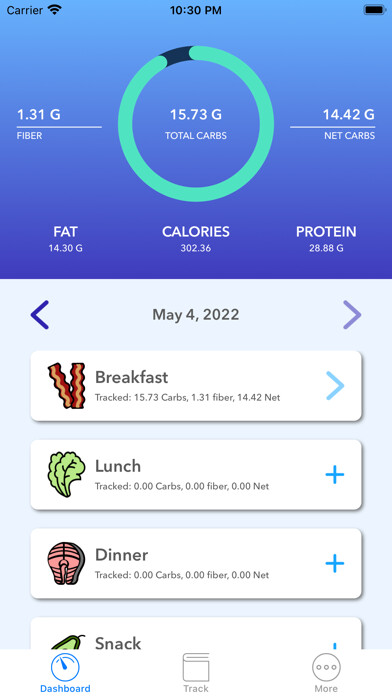 Emulate iPhone app Carbs to Go! using MyAndroid
