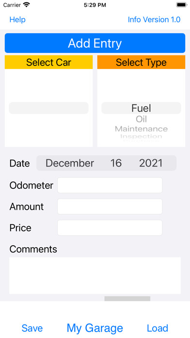 Emulate iPhone app CarDatabase using MyAndroid