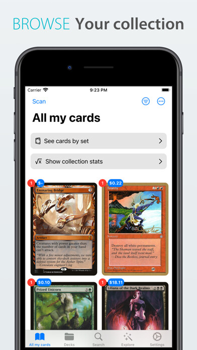 Emulate iPhone app Card Binder: MTG Manager using MyAndroid