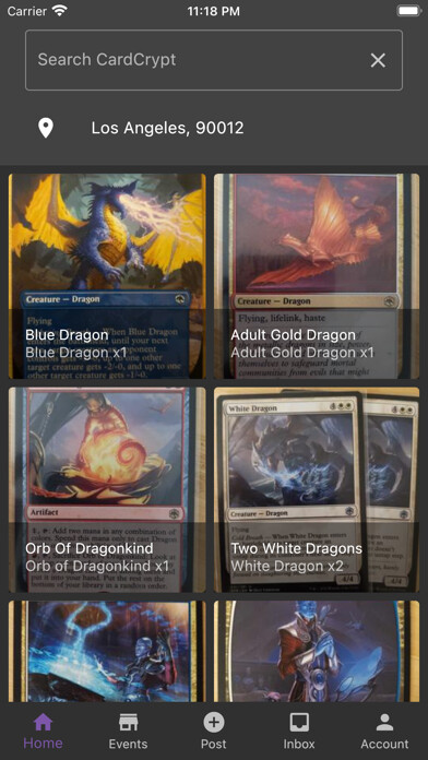 Emulate iPhone app Card Crypt: Local MTG Trading using MyAndroid