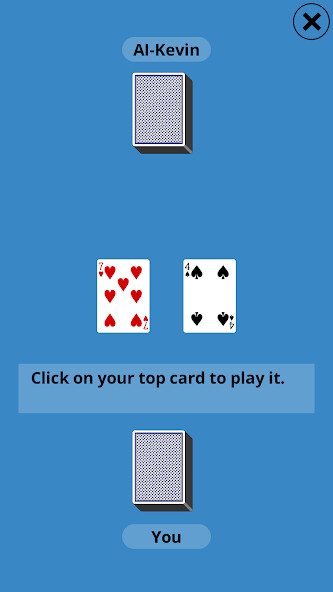 Emulate iPhone app CardGames War using MyAndroid