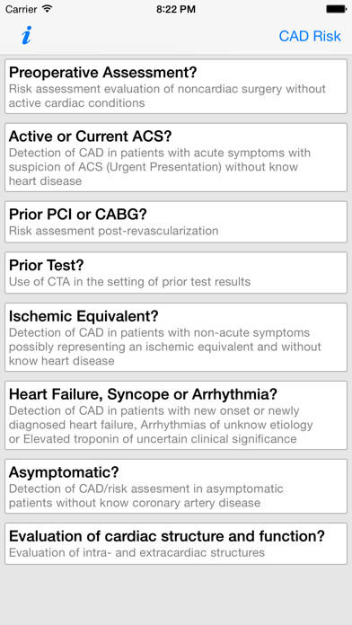 Emulate iPhone app Cardiac CT Appropriate Use Criteria using MyAndroid Emulate iPhone app Cardiac CT Appropriate Use Criteria using MyAndroid