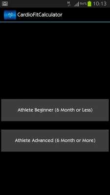 Emulate Android APK CardioFitCalculator Emulate Android APK CardioFitCalculator