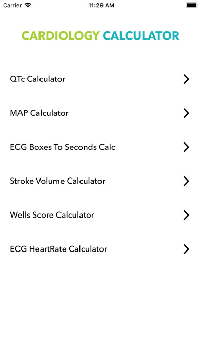 Emulate iPhone app Cardiology Calculators using MyAndroid