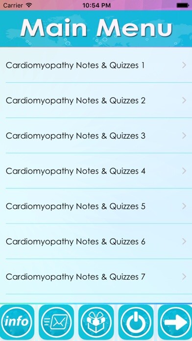 Emulate iPhone app Cardiomyopathy Exam Review App using MyAndroid