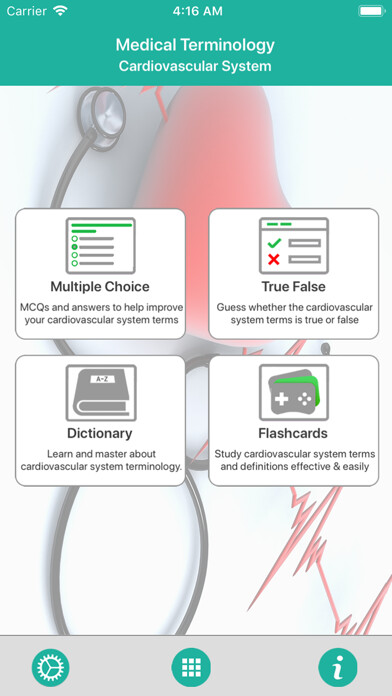 Emulate iPhone app Cardiovascular Medical Terms using MyAndroid