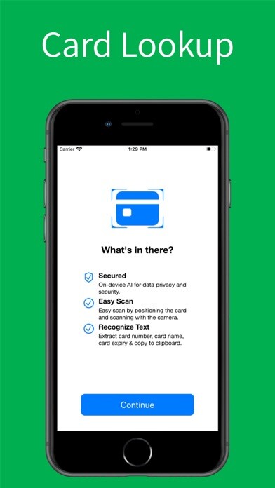 Emulate iPhone app Card Lookup using MyAndroid