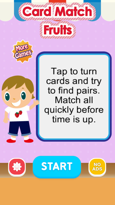 Emulate iPhone app Card Match Fruits using MyAndroid
