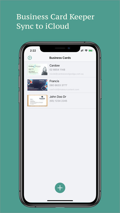 Emulate iPhone app Card Scan - Scan business card using MyAndroid