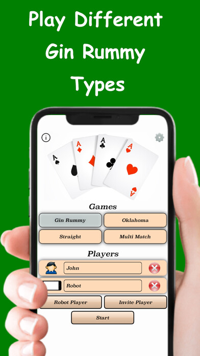 Emulate iPhone app Cards Gin Rummy using MyAndroid