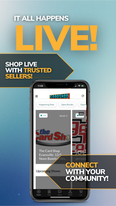 Emulate iPhone app Card Shop Live: Video Shopping using MyAndroid