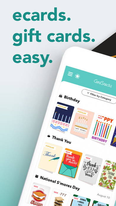 Emulate iPhone app CardSnacks: ecards, greetings using MyAndroid