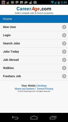 Emulate Android APK CareerAge Mobile (Beta)