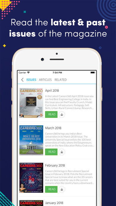 Emulate iPhone app Careers 360 Magazine using MyAndroid