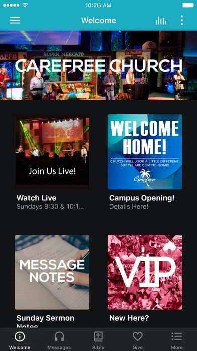 Emulate iPhone app Carefree Church using MyAndroid