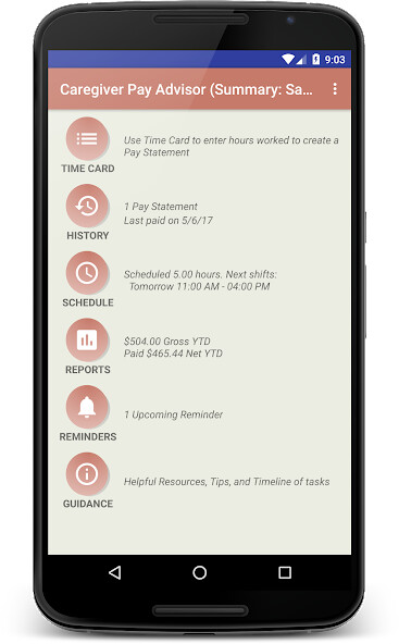 Run android online APK Caregiver Pay Advisor from MyAndroid or emulate Caregiver Pay Advisor using MyAndroid