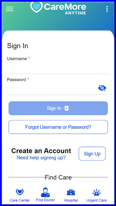 Emulate iPhone app CareMore Anytime using MyAndroid