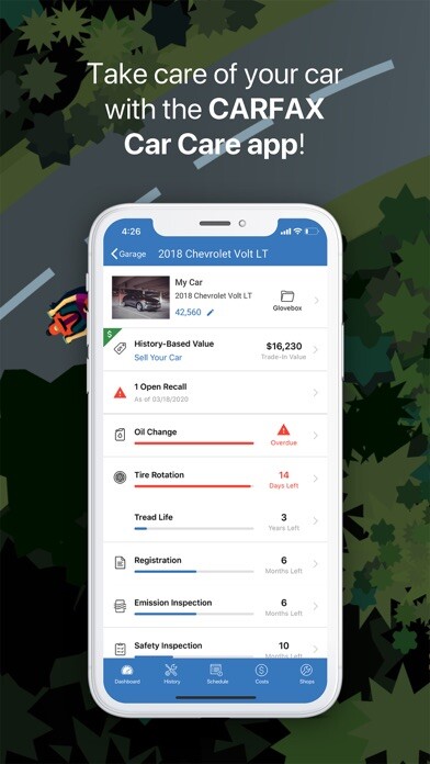 Emulate iPhone app CARFAX Car Care using MyAndroid