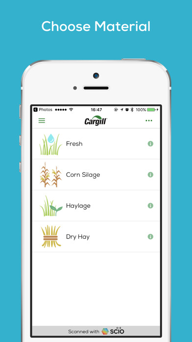 Emulate iPhone app Cargill Reveal, utilizing SCiO using MyAndroid