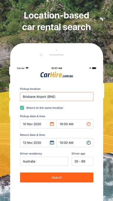 Emulate iPhone app CarHire using MyAndroid