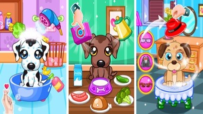 Emulate iPhone app Caring for puppy salon games using MyAndroid