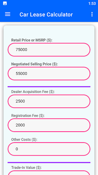 Run android online APK Car Lease Calculator from MyAndroid or emulate Car Lease Calculator using MyAndroid