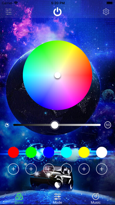 Emulate iPhone app Car-lights using MyAndroid