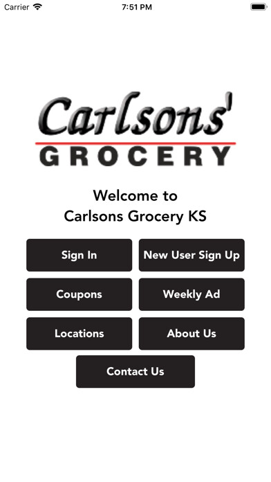 Emulate iPhone app Carlsons Grocery KS using MyAndroid