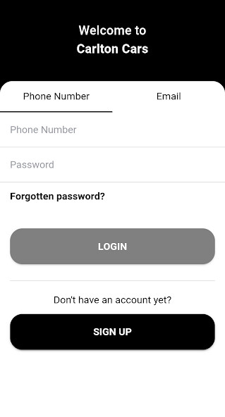 Emulate iPhone app Carlton Cars Minicabs using MyAndroid