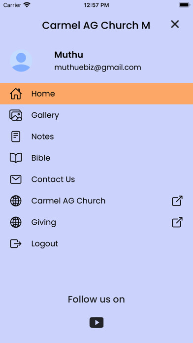 Emulate iPhone app Carmel AG Church Madurai using MyAndroid