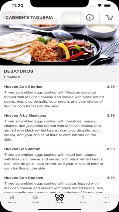 Emulate Android APK Carmens Taqueria