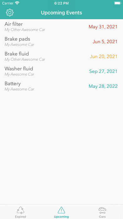 Emulate iPhone app Carminder using MyAndroid