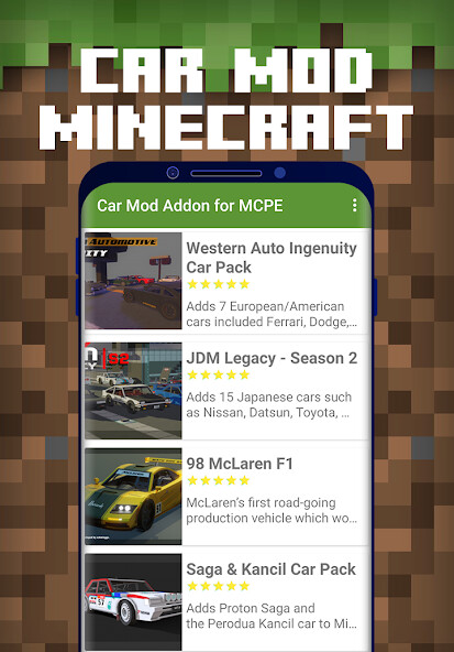Run android online APK Car Mod Addon for Minecraft from MyAndroid or emulate Car Mod Addon for Minecraft using MyAndroid