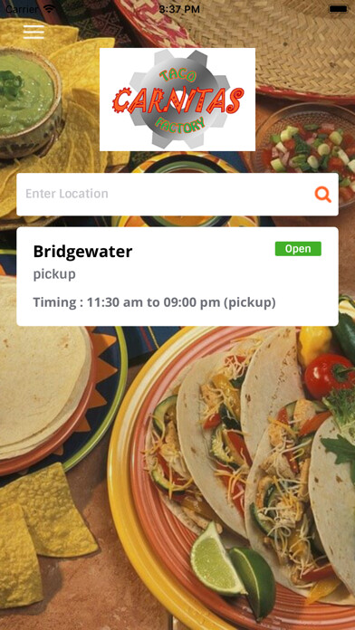 Emulate iPhone app Carnitas Taco Factory using MyAndroid