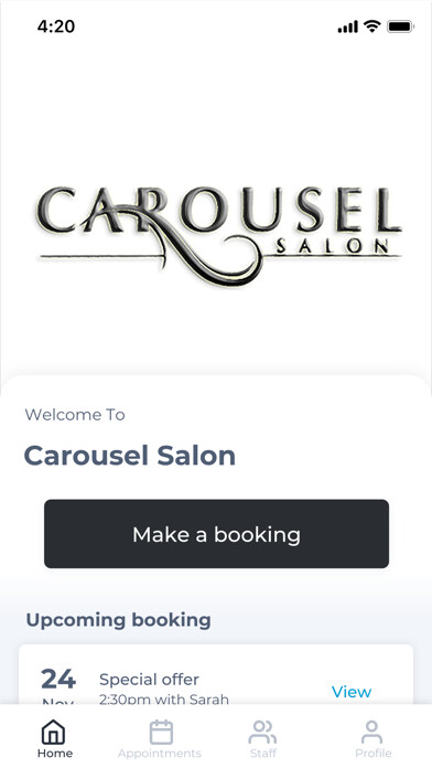 Emulate iPhone app Carousel Salon using MyAndroid Emulate iPhone app Carousel Salon using MyAndroid