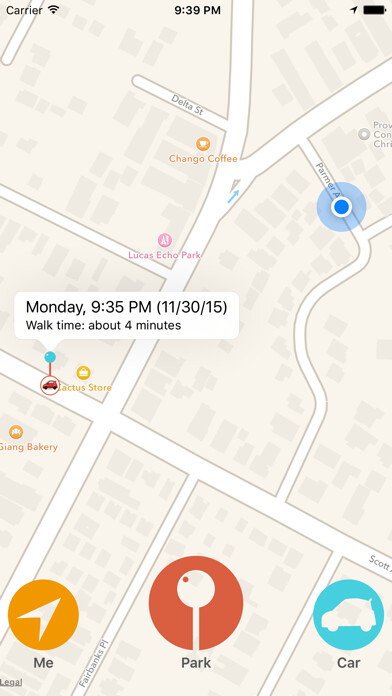 Emulate iPhone app Carpark - Keep Track of Where You Parked Your Car using MyAndroid
