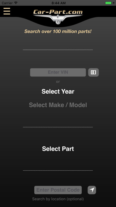 Emulate iPhone app Car-Part.com Auto Parts Market using MyAndroid