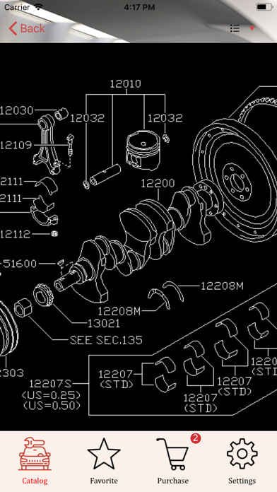 Emulate iPhone app Car Parts for Nissan using MyAndroid
