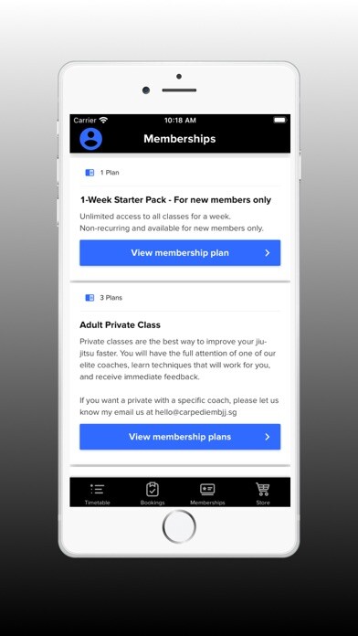 Emulate iPhone app Carpe Diem BJJ using MyAndroid