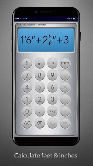 Emulate iPhone app Carpenter Calculator Pro using MyAndroid