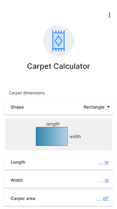 Emulate iPhone app Carpet Calculator - CalCon using MyAndroid