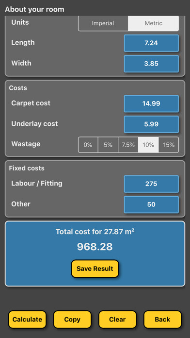 Emulate iPhone app Carpet calculator / estimator using MyAndroid Emulate iPhone app Carpet calculator / estimator using MyAndroid